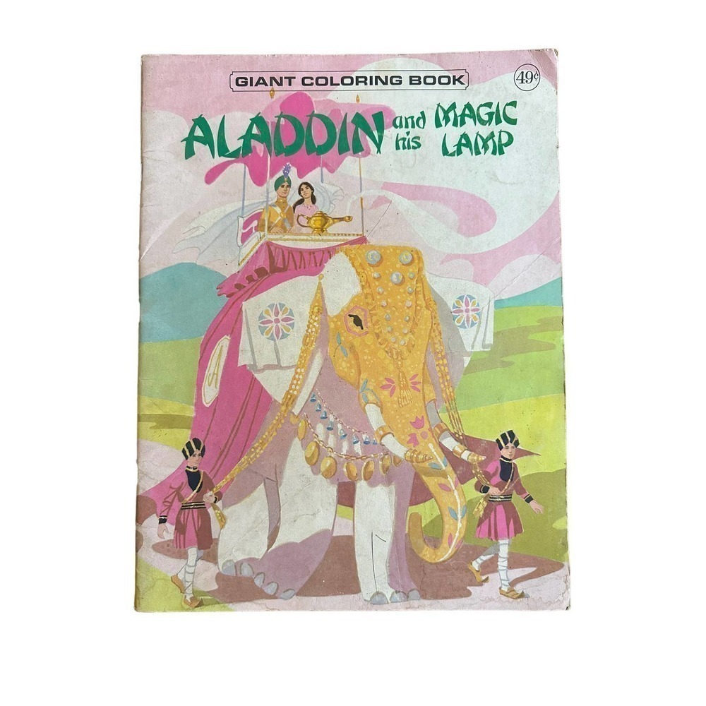 VINTAGE Aladdin and his magic lamp giant coloring book